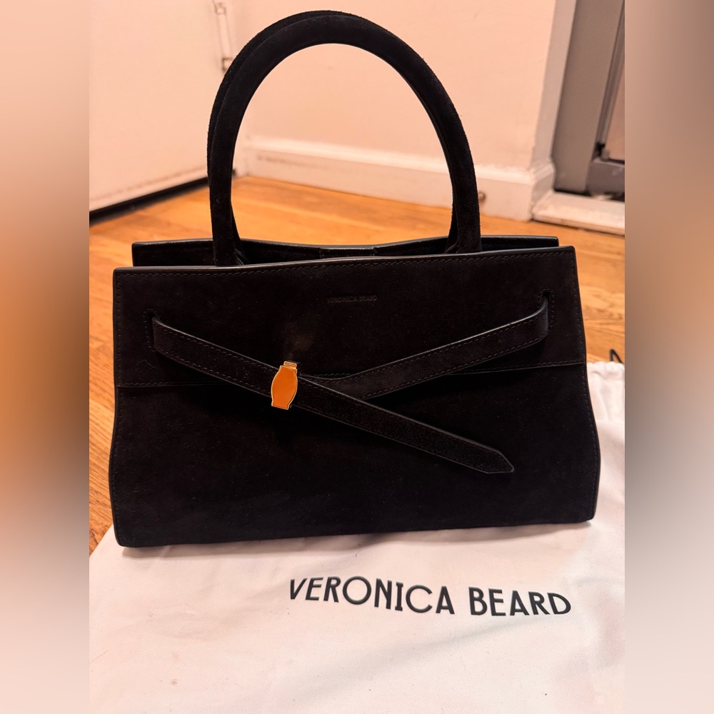 Veronica Beard Black Suede Dash Bag
